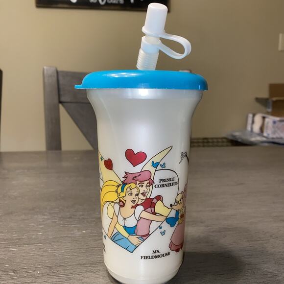 Vintage Thumbelina Don Bluth Limited Cup 1994 Water Bottle Cup With Straw RARE! - Picture 3 of 10